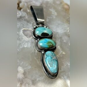 NWT Marie Tsosie Navajo Handmade Royston Turquoise 925 Pendant